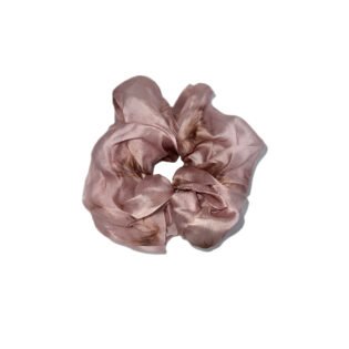 Floral Pink Mesh Scrunchie