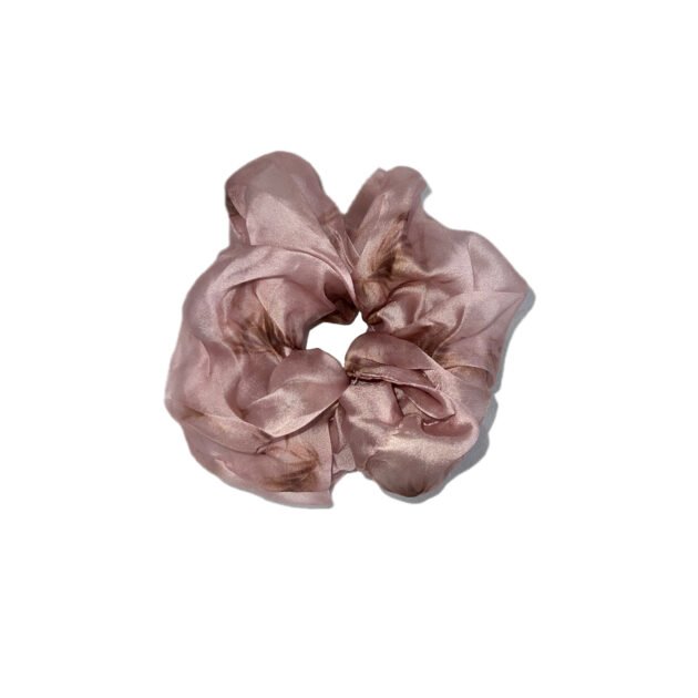 Floral Pink Mesh Scrunchie