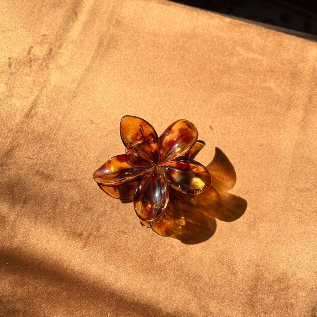 Amber Leopard Flower Claw Clips - Image 2