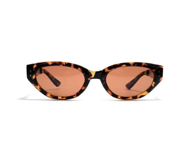 Foldable Cat-Eye Leopard Sunglasses with Amber Lens product details