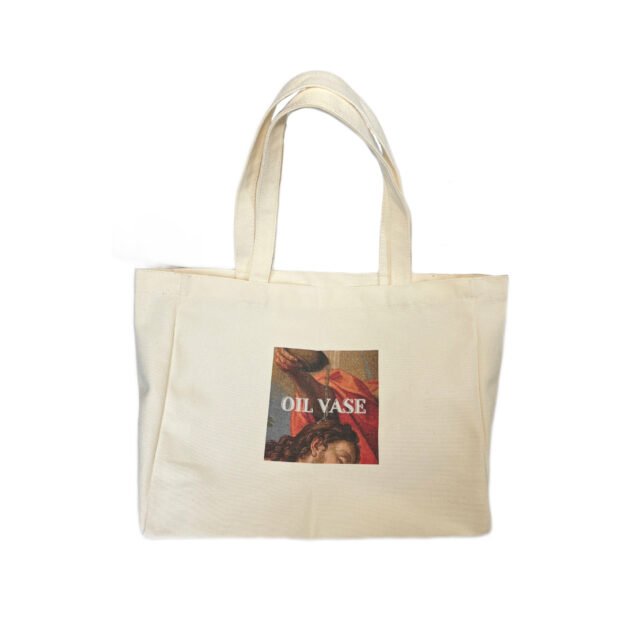 Oilvase Signature Poker Print Tote Bag – Creamy White - Image 2